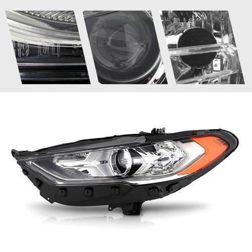 Halogen Headlight For 2017-2020 Ford Fusion w/ LED DRL w/ Bulbs Left Driver Side - Image 7