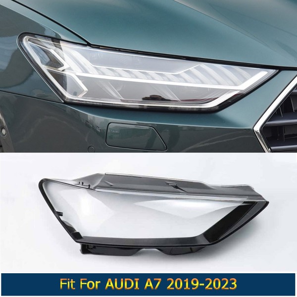 For Audi A7 S7 RS7 2019-2025 Front Headlight Clear Lens Cover Driver Passenger