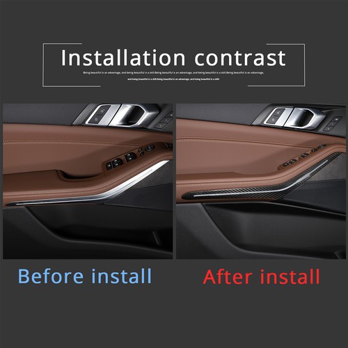 Real Carbon Fiber Interior Door Armrest light trim For BMW X5 X7 G05 G07 19-21 - Image 12