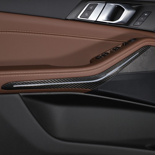 Real Carbon Fiber Interior Door Armrest light trim For BMW X5 X7 G05 G07 19-21 - Image 9