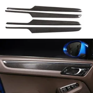 Real Carbon Fiber Interior Door Panel Decor Trim For Porsche Macan 2014-2023 US