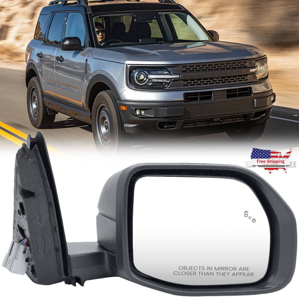 Passenger Right Side Mirror Heated Manual Fold for Ford Bronco Sport 2021-2024