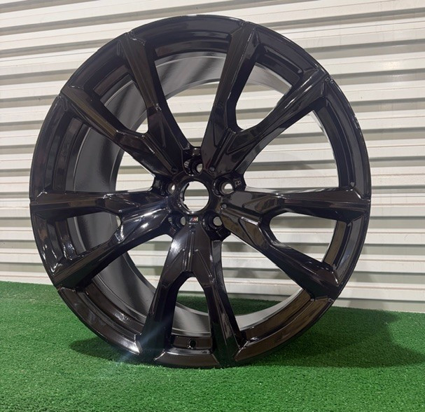 22" x 10.5" All Gloss Black Rear Factory OEM Alloy Wheel Rim 2019-2022 BMW X7 - Image 3