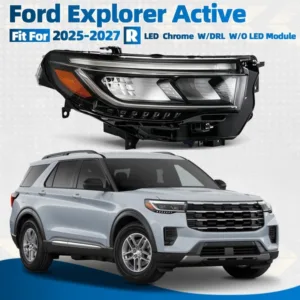 LED Headlight For 2025-2027 Ford Explorer Active Chrome w/LED DRL Passenger Side