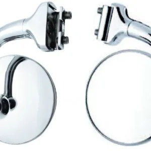 4" CONVEX Curved Arm Peep Mirror Outside Side Door Frame View Hot Rat Rod Pair