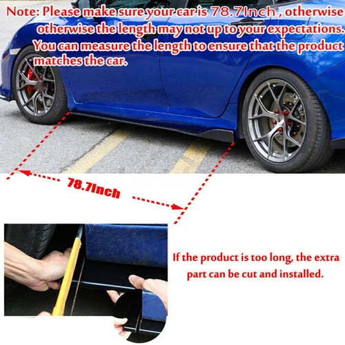 For Chevrolet Corvette C3 C4 C6 Front Bumper Lip Kit +78.7" Extension Side Skirt - Image 2