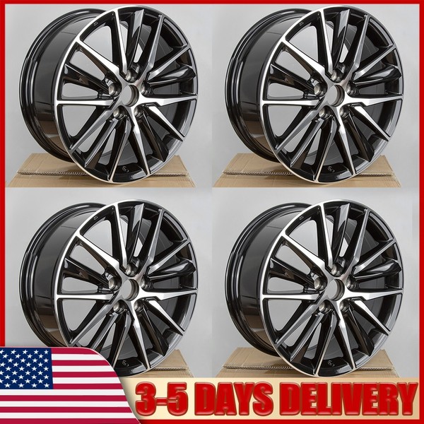 Set of 4 New 18 Inch Wheel Rim Replacement For Toyota Camry 2018-2022 Black Rim