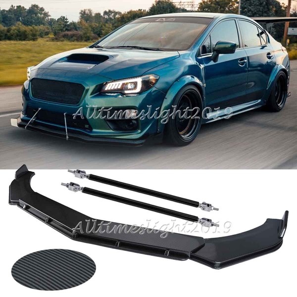 For Subaru WRX STI 15-21 Carbon Fiber Front Bumper Lip Spoiler Splitter Body Kit