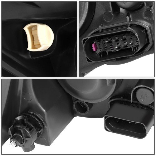 For 2015-2018 Ford Focus Black Bezel w/Bulb w/o LED DRL Halogen Headlights LH+RH - Image 7