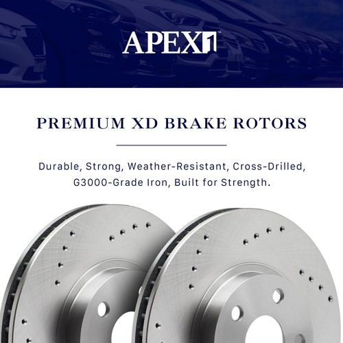 Front & Rear Drilled Brake Rotors + Pads for 2018 2019 2020-2023 Honda Accord - Image 3