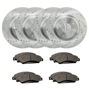 Front & Rear Drilled Brake Rotors + Pads for 2018 2019 2020-2023 Honda Accord