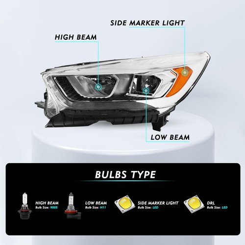 Projector Headlight Assembly DRL Set Left Driver Side Escape 2017 2018 2019 - Image 2