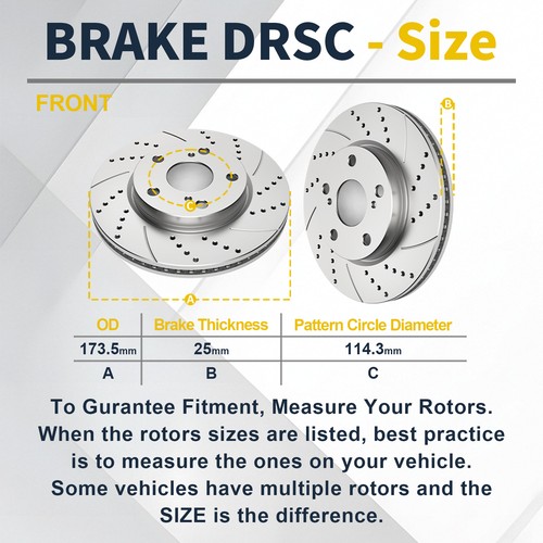 Front and Rear Brake Rotors Pads fit for Toyota RAV4 2006-18 Drilled Slotted - Image 3