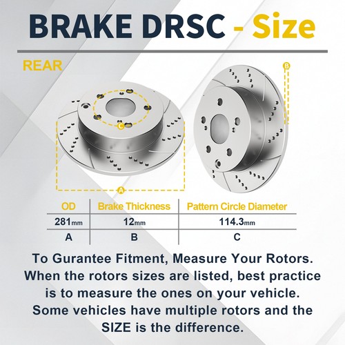 Front and Rear Brake Rotors Pads fit for Toyota RAV4 2006-18 Drilled Slotted - Image 4