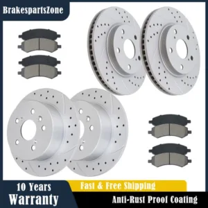 Front and Rear Brake Rotors Pads fit for Toyota RAV4 2006-18 Drilled Slotted