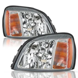 Headlight Assembly for Cadillac DeVille 2000 2005 Chrome Driver Passenger Side