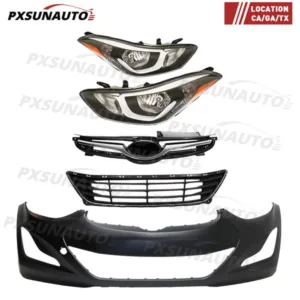 For 2014-2016 Hyundai Elantra Sedan Front Bumper Cover With Grille Headlights