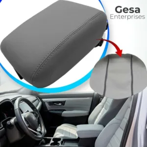 Fits 2017-2021 Honda CR-V Center Console Armrest PU Leather Cover Gray