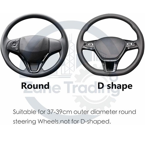 NEW 15" Steering Wheel Cover Leather For Honda Civic Accord CR-V Fit /Black - Image 2