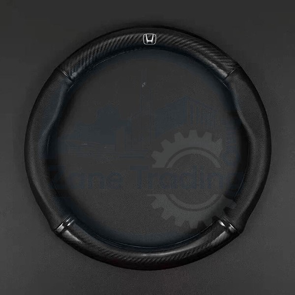 NEW 15" Steering Wheel Cover Leather For Honda Civic Accord CR-V Fit /Black