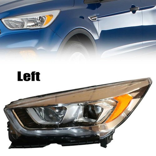 2017-2019 Ford Escape Left Driver Halogen Headlight Assembly LED DRL Clear Lens - Image 5
