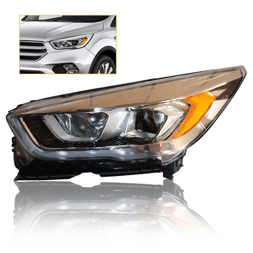 2017-2019 Ford Escape Left Driver Halogen Headlight Assembly LED DRL Clear Lens - Image 8