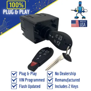 09-12 Dodge Ram 1500 WIN Module Wireless Ignition Node -Programmed w/Keys