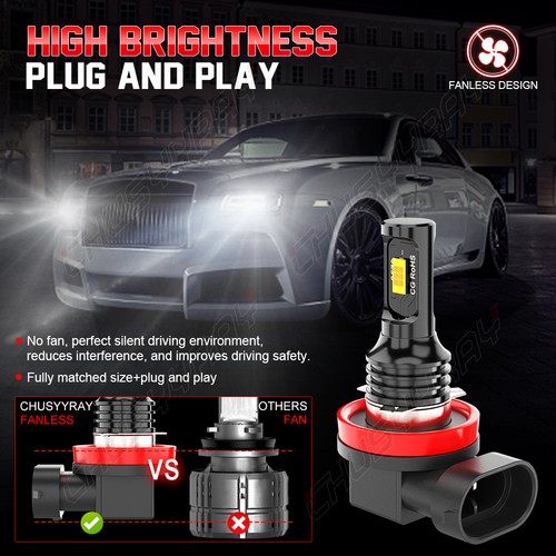 For Toyota Prius 2010-2012 2013 2014 2015 LED Headlights H11 Low Beam Bulbs Kit - Image 10