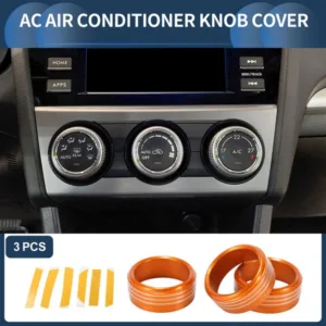 AC Heater Temp Switch Knob Cover Ring for Subaru Forester 14-18 Purple 3 Pcs