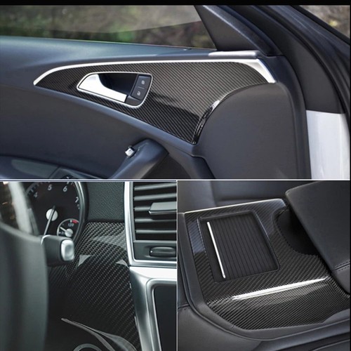 Carbon Fiber Vinyl Wrap Film Interior Control Decals Panel Car Parts Stickers BL - Image 4