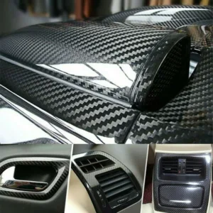 Carbon Fiber Vinyl Wrap Film Interior Control Decals Panel Car Parts Stickers BL