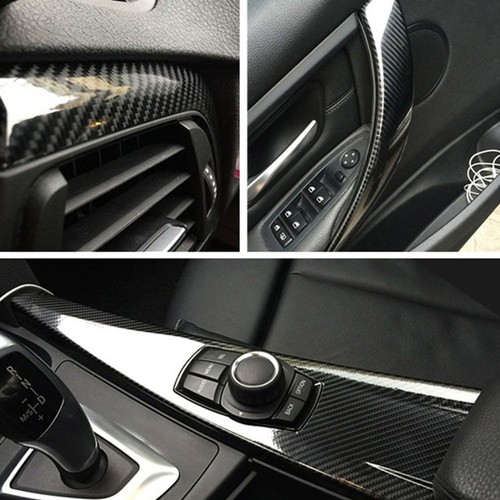 Carbon Fiber Vinyl Wrap Film Interior Control Decals Panel Car Parts Stickers BL - Image 7