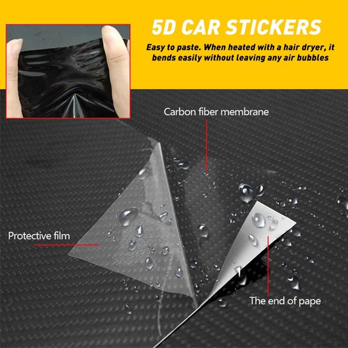 Carbon Fiber Vinyl Wrap Film Interior Control Decals Panel Car Parts Stickers BL - Image 8