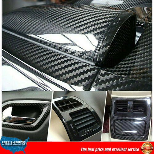 Carbon Fiber Vinyl Wrap Film Interior Control Decals Panel Car Parts Stickers BL - Image 9