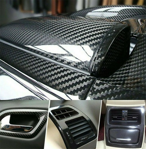 Carbon Fiber Vinyl Wrap Film Interior Control Decals Panel Car Parts Stickers BL - Image 10