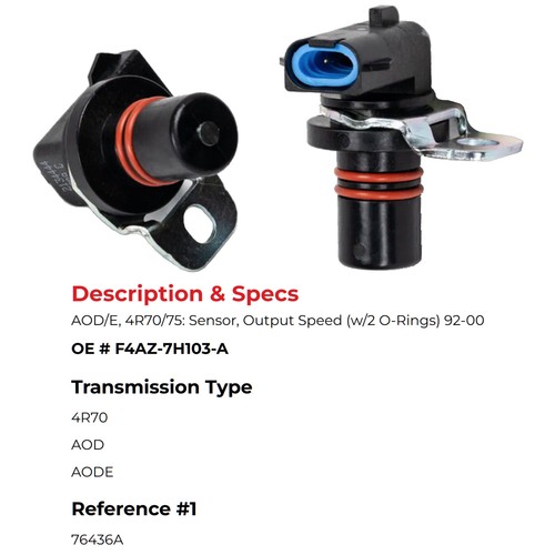 for 1992-2000 Ford AOD AODE 4R70W Transmission Output Speed Sensor F4AZ-7H103-A - Image 3