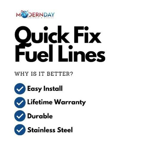 99-03 Chevrolet Silverado Fuel line Quick Fix Braided Lines Ext. Cab 819-840 | - Image 3