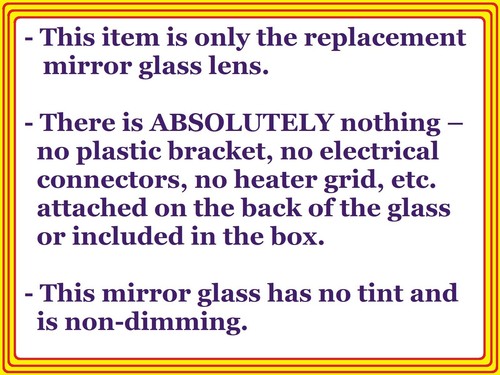 New Flat MIRROR GLASS Lens FOR 2010-2015 TOYOTA PRIUS Driver Side Left LH - Image 3