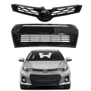 For 2014 2015 2016 Toyota Corolla S Front Upper Lower Bumper Grill Grille 2pcs