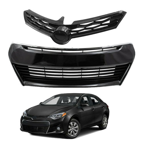 For 2014 2015 2016 Toyota Corolla S Front Upper Lower Bumper Grill Grille 2pcs - Image 7