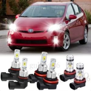 For Toyota Prius 2010-2015 6500K LED Headlight High Low + Fog Light Bulbs Combo