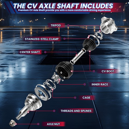 2X Front CV Axle Shafts Assembly For 2006-2015 Honda Civic 1.8L Automatic Trans - Image 2