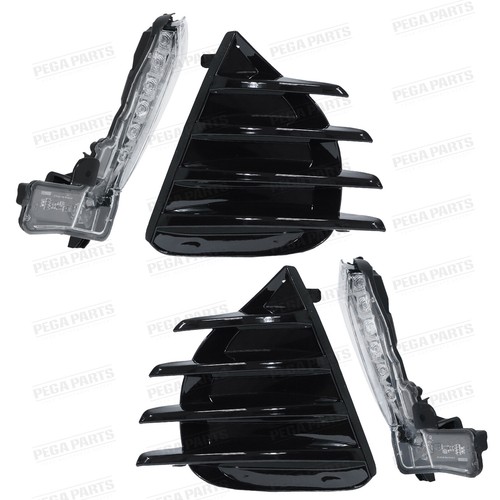Complete Front Bumper Upper Grille Fog Light Set For 17-19 Toyota Corolla SE XSE - Image 9
