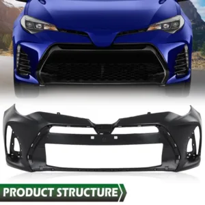 NEW Primered Front Bumper Cover Fascia for 2017-2019 Toyota Corolla Sedan SE XSE