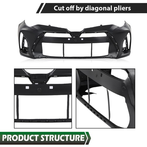 NEW Primered Front Bumper Cover Fascia for 2017-2019 Toyota Corolla Sedan SE XSE - Image 7