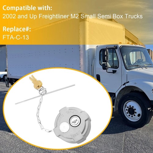 2 3/8" Locking Diesel Fuel Cap Fit 02 & Up Freightliner M2 Small Semi Box Trucks - Image 5