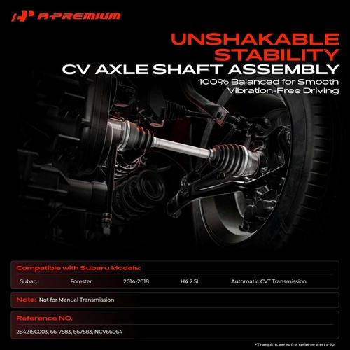 Pair Rear CV Axle Shaft Assembly Subaru Forester 2014-2018 2.5L CVT Both Sides - Image 4