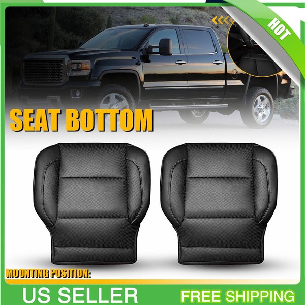 Pair For 2015-2019 GMC Yukon Front Driver & Passenger Bottom Leather Seat 2PCS