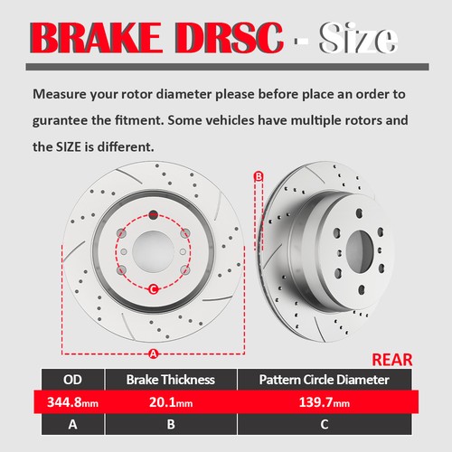 For Chevrolet Silverado GMC Sierra 1500 Front Rear Drilled Rotors Brake Pads Kit - Image 4