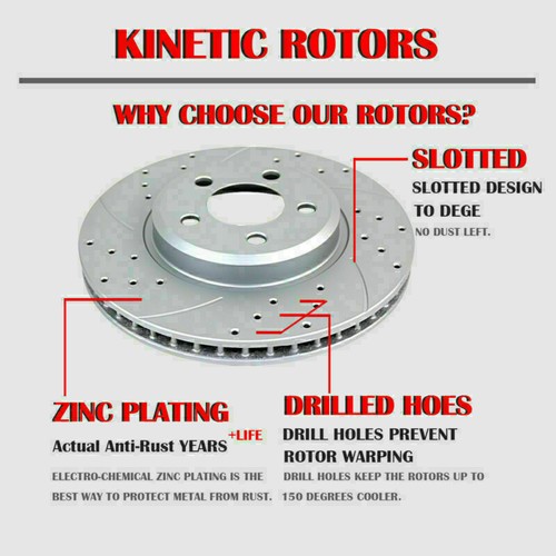 For Chevrolet Silverado GMC Sierra 1500 Front Rear Drilled Rotors Brake Pads Kit - Image 8